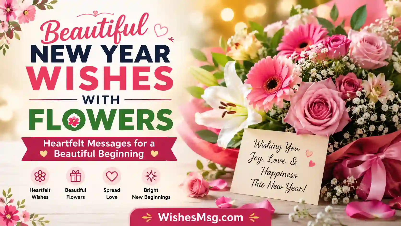 Beautiful New Year Wishes With Flowers